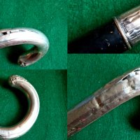 Стар бастун от дърво сребърен обков сребро/алпака нач. на 20-ти век, снимка 3 - Антикварни и старинни предмети - 34253516