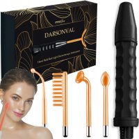 Качествен Дарсонвал с 4 приставки BLACKED DARSONVAL DERMA WAND, снимка 1 - Козметични уреди - 41822384