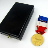 Франция-Почетен медал на труда 3-та степен-Оригинал-Позлата-Сребро, снимка 5 - Колекции - 34358615