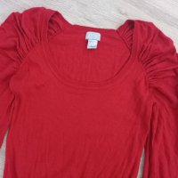  Червена блуза тънко плетиво H&M, снимка 2 - Блузи с дълъг ръкав и пуловери - 34154774