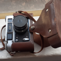 Стар механичен съветски фотоапарат Фед 4 с кожен калъф, снимка 5 - Антикварни и старинни предмети - 44827241