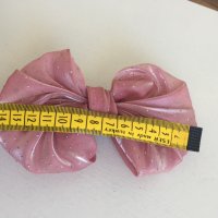 Розова голяма Шнола за Коса Аксесоар Фиба, снимка 5 - Аксесоари за коса - 41878035