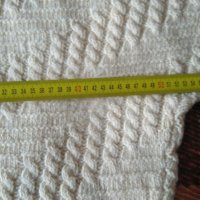 Бял мъжки пуловер от естествена мериносова вълна размер l, снимка 8 - Пуловери - 44456869