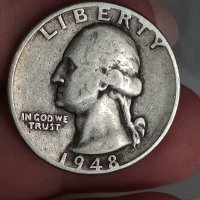 1/4 долар 1948г сребро

, снимка 1 - Нумизматика и бонистика - 41737239