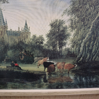 Картина репродукция / канава/ Salomon van Ruysdael - Rivierlandschap met veerpont (1649), снимка 4 - Картини - 44562287