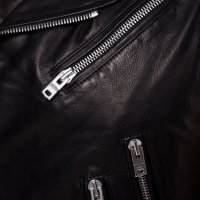 AMIRI Black Fringed Biker Leather Дамски Кожен Елек size 42 (M), снимка 8 - Якета - 42195724