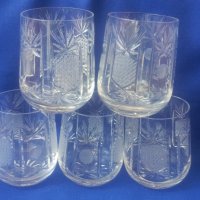 Български кристални чаши за уиски или друг алкохол – 5 бр, снимка 5 - Чаши - 40867611