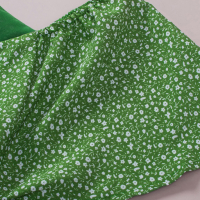 Дамски зелен топ с флорален принт, макси размери, снимка 9 - Корсети, бюстиета, топове - 44743388