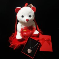 Комплект Колие + Кутийка + Плюшено мече Подарък за жена за Свети Валентин, снимка 7 - Подаръци за жени - 44253810