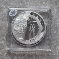 Възпоменателна сребърна монета 10 Euros Samuel Beckett, снимка 1 - Нумизматика и бонистика - 44794512