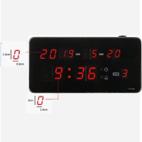 Дигитален LED часовник с аларма, календар, настолен и за стена, 1019А, снимка 3 - Други стоки за дома - 41191099