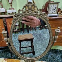 Чудесно много красиво антикварно английско бронзово огледало , снимка 6 - Антикварни и старинни предмети - 44491274