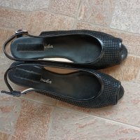 Черни лачени сандали, снимка 3 - Сандали - 40559823