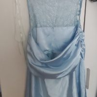 Бална светло синя рокля с гол гръб, снимка 2 - Рокли - 36293174