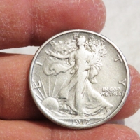 Рядък голям сребърен долар,халф долар Walking Liberty Half Dollar, HALF DOLLAR - 1917г., снимка 2 - Нумизматика и бонистика - 36063816