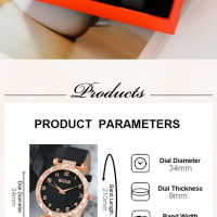Комплект Дамски моден кварцов часовник+бижута,10 артикула в кутия, снимка 9 - Дамски - 44793542