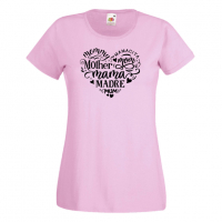 Дамска тениска Heart Mother Words 2,Празник на Майката,Подарък,Изненада,Рожден Ден, снимка 8 - Тениски - 36294794