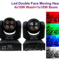 Диско ефект с двойна движеща се глава 4 LED + 1 LED - 50W RGBW, снимка 1 - Друга електроника - 41749443