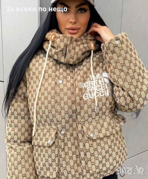 The North Face Gucci Дамско Бежово Зимно Яке Дъ Норт Фейс Гучи Код P1514, снимка 1