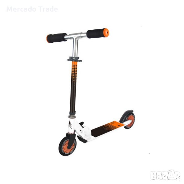 Тротинетка Mercado Trade, Алуминиева, За деца, До 50кг., Черен - Оранжев, снимка 1
