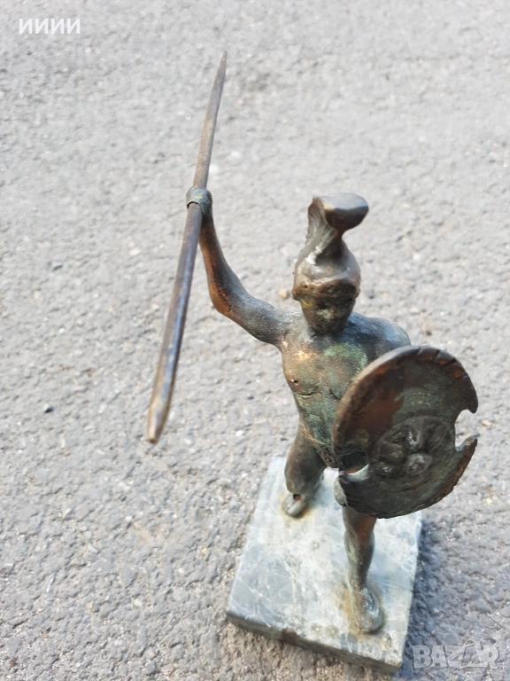 Бронзова пластика статуетка Ахил, снимка 1