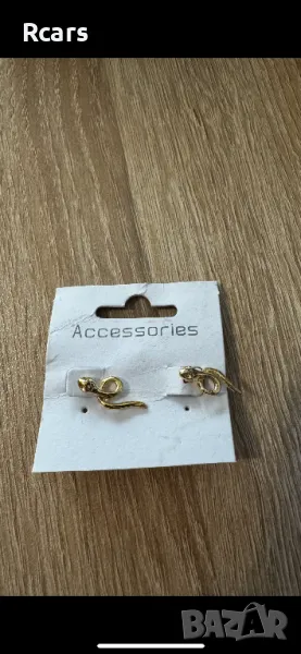 Златни обеци тип змия (имитация), снимка 1