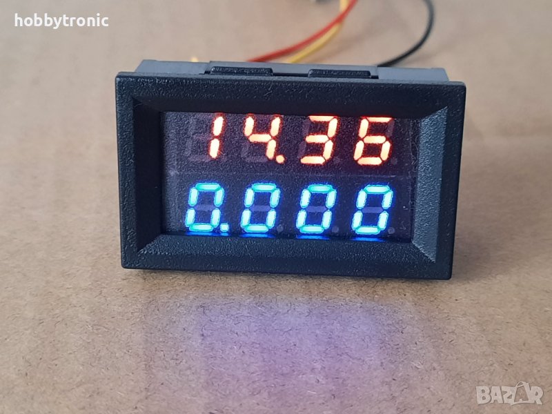 Волтметър амперметър 200V/10A, 4цифри, , снимка 1