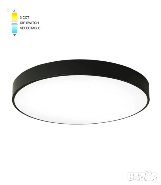 LED плафон кръгъл 25W 3000K-6000K VITO черен, снимка 1
