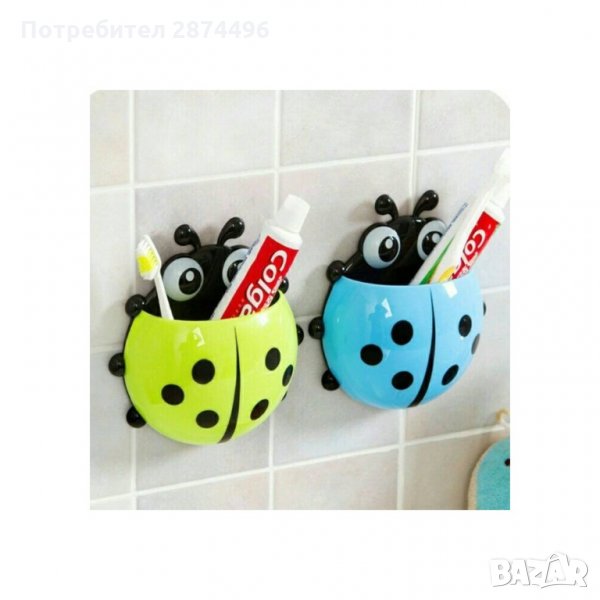 1691 Самозалепваща поставка за четки за зъби за стената , снимка 1