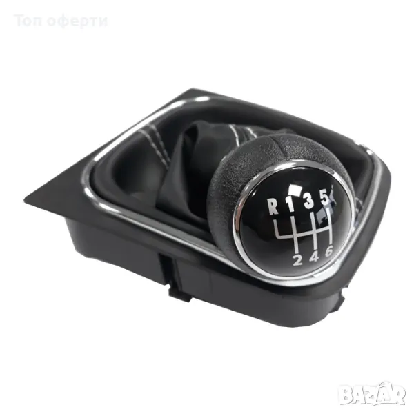 Топка за скоростен лост с маншон съвместима с VW Golf V  VI 03-12 с 6 скорости - бял конец, снимка 1