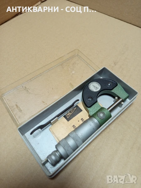 Соц Стар Немски Микрометър Шублер 25мм., снимка 1