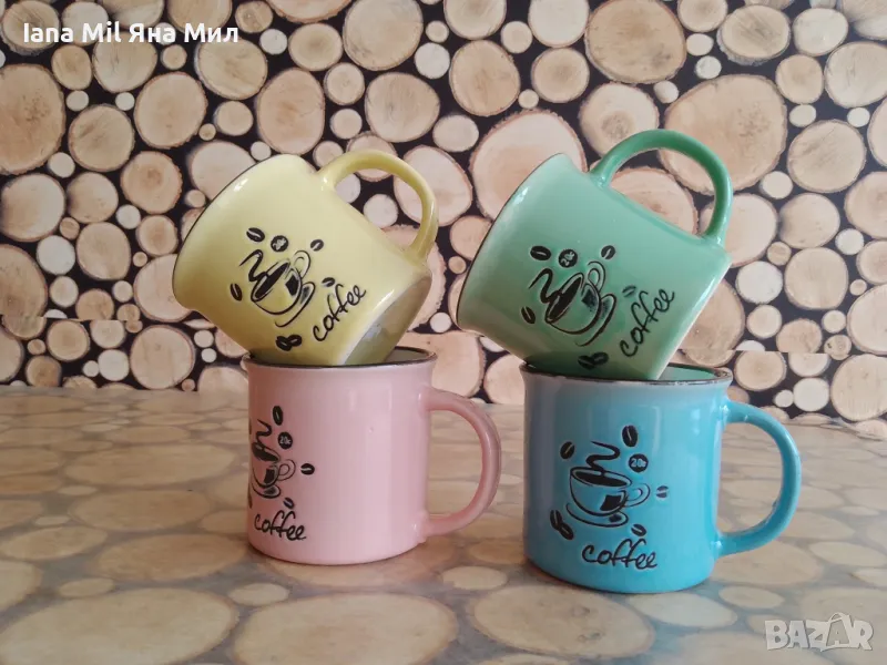 Продавам порцеланови чашки за кафе / вместимост 150мл. /-4 цвята., снимка 1