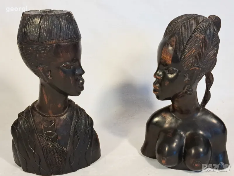 африкански статуетки дърворезба абанос  20/3, снимка 1