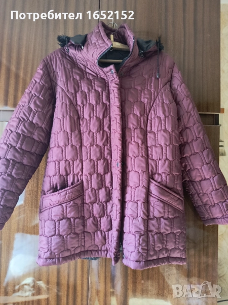 Дамско зимно яке с качулка, ново, снимка 1