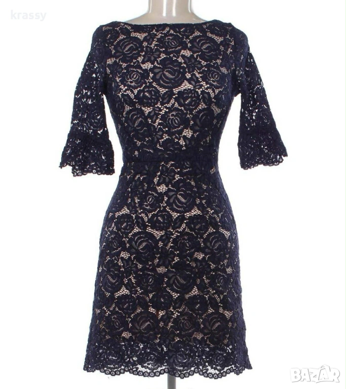 НОВА елегантна дамска рокля от дантела с отворен гръб (размер XS-S), снимка 1