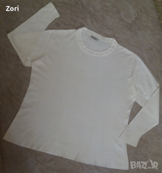 Бяла блуза фино тъничко плетиво с красиво деколте 2ХЛ/3ХЛ  размер , снимка 1