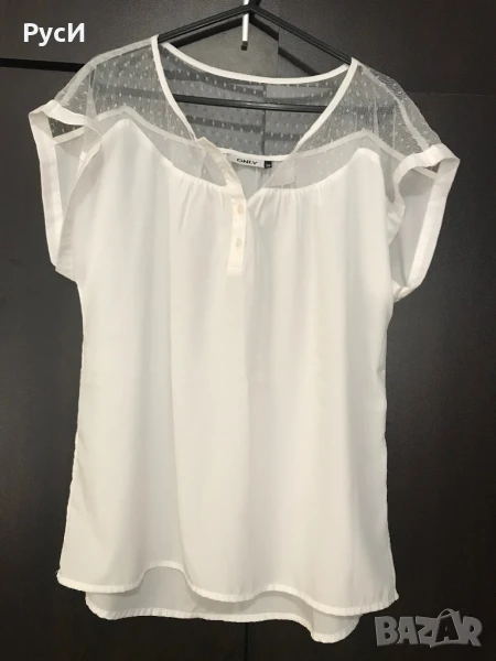 Блуза с къс ръкав от дантела, “ONLY”, снимка 1