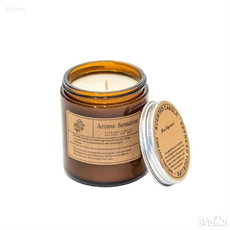 Ароматна свещ от минерален восък, бял чай Westin  Ароматна свещ в бурканче от естествен минерален во, снимка 1