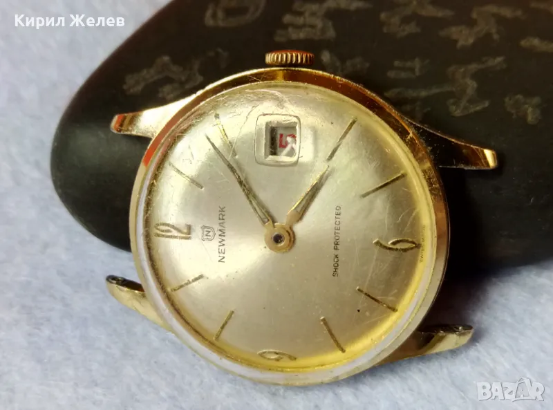N - NEWMARK SHOCK PROTEKTED SWISS MADE Стар ПОЗЛАТЕН ШВЕЙЦАРСКИ РЪЧЕН ЧАСОВНИК РАБОТЕЩ 49586, снимка 1