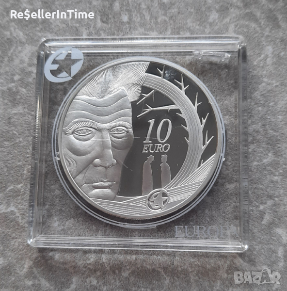 Възпоменателна сребърна монета 10 Euros Samuel Beckett, снимка 1