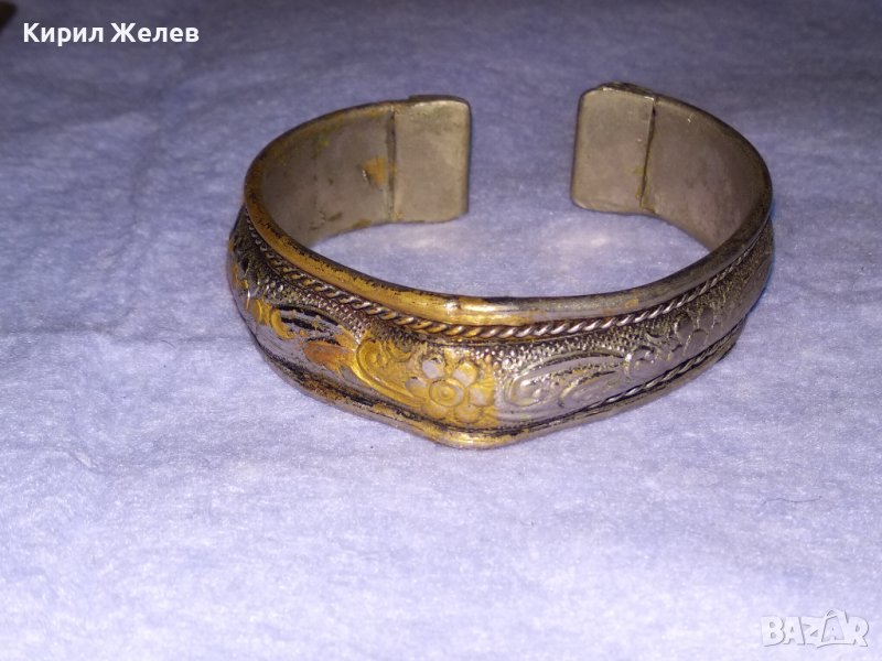 СТАРИННА ПОСРЕБРЕНА ТРАДИЦИОННО РЕТРО ОРНАМЕНТИРАНА РЕГУЛИРУЕМА ГРИВНА РЪЧНА ИЗРАБОТКА 10942, снимка 1