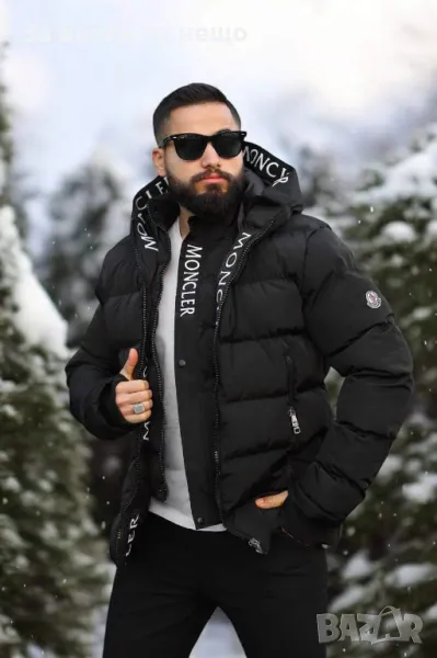 Мъжко черно зимно яке Moncler Код A73, снимка 1