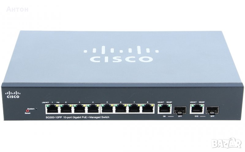 Cisco SG 300-10PP 10-port Gigabit PoE+ Managed Switch, снимка 1
