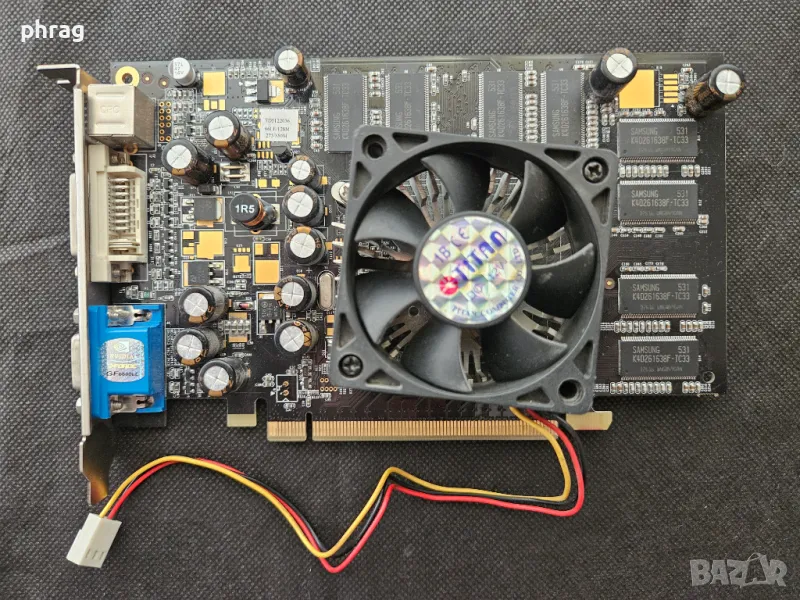 Видеокарта GeForce GF6600LE PCIE 128MB DDR 128-bit 8x TVOUT DVI, снимка 1