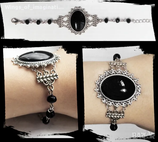 Черна гривна ръчна изработка, снимка 1