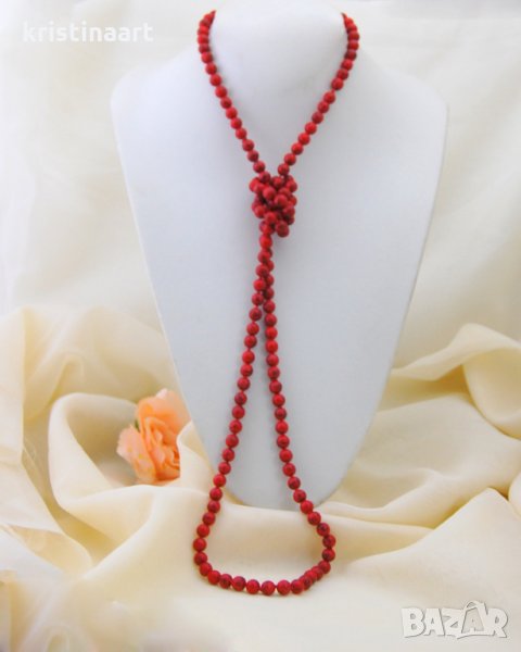 Дълго колие от различни минерали,120см, снимка 1