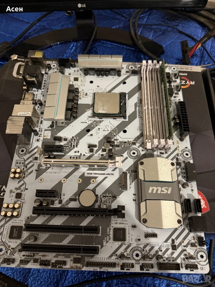 Дънна платка MSI B350 TOMAHAWK ARCTIC Сокет: AM4 Чипсет: AMD B350 , снимка 1