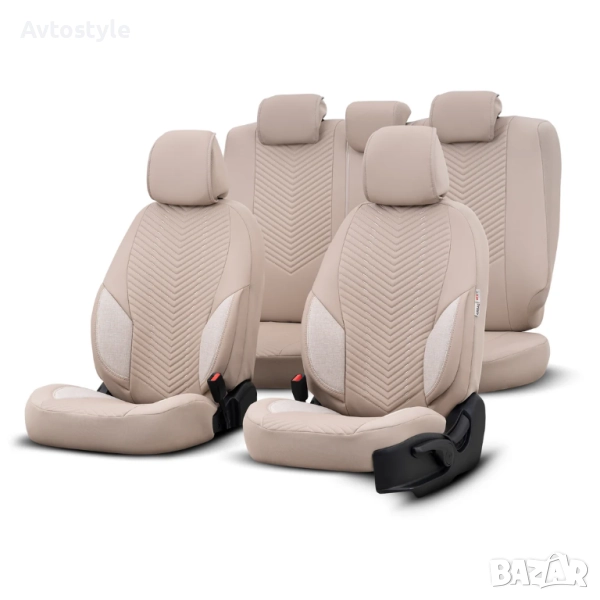 Комплект Луксозна Тапицерия OTOM Advanced – Еко кожа, Бежово., снимка 1