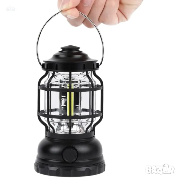 Фенер за палатка, Лед къмпинг лампа на батерия, USB+ кабел, снимка 1