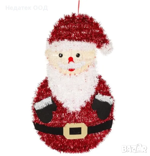 Коледна, Декоративна, Украса, 3D, Дядо Коледа, Червен, 54 см, снимка 1